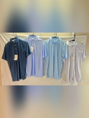 Lot of 4 Collars & Co Men's Size Medium Polo Dress Shirts NWT & NWOT
